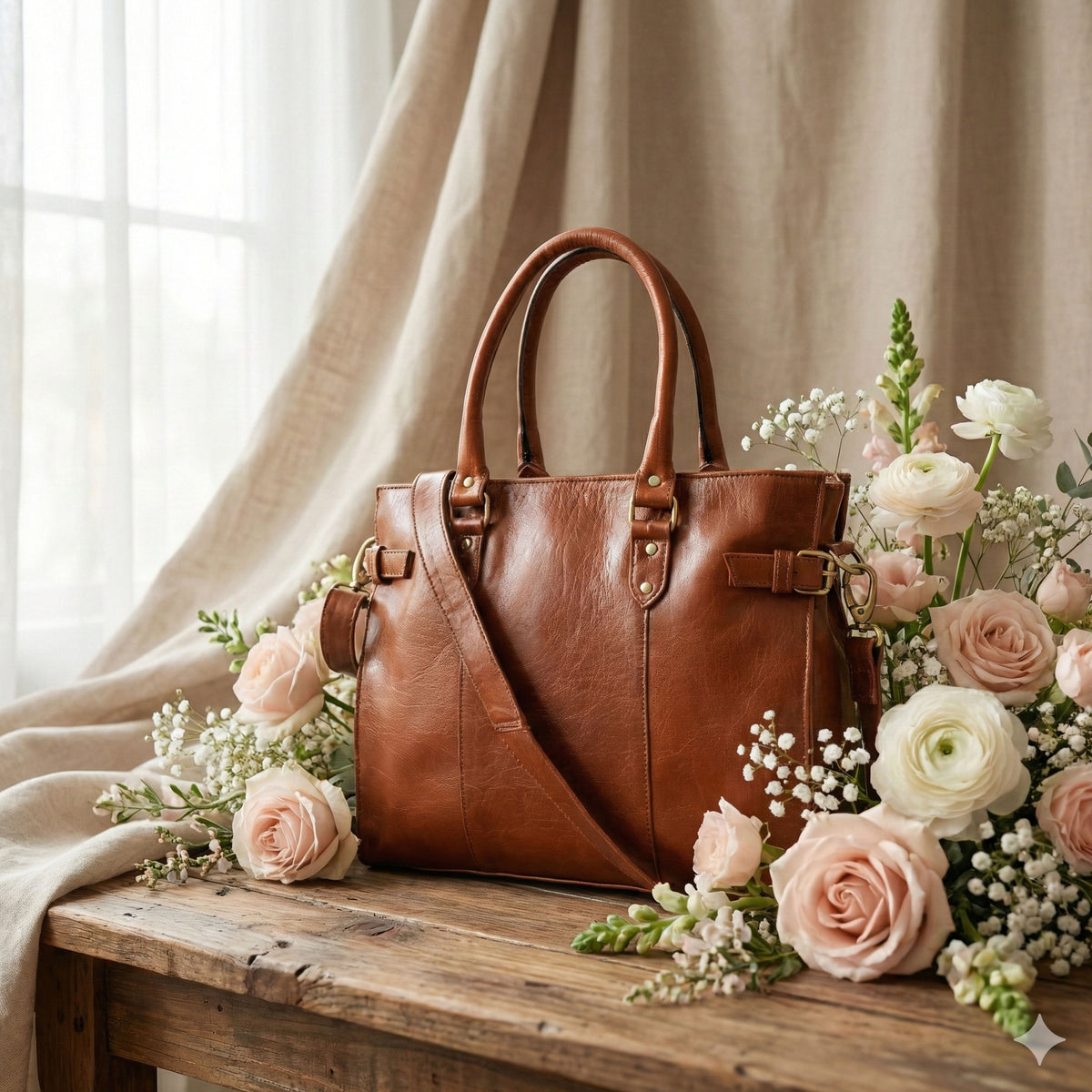 Heritage Leather Tote – Large Work Bag for Women