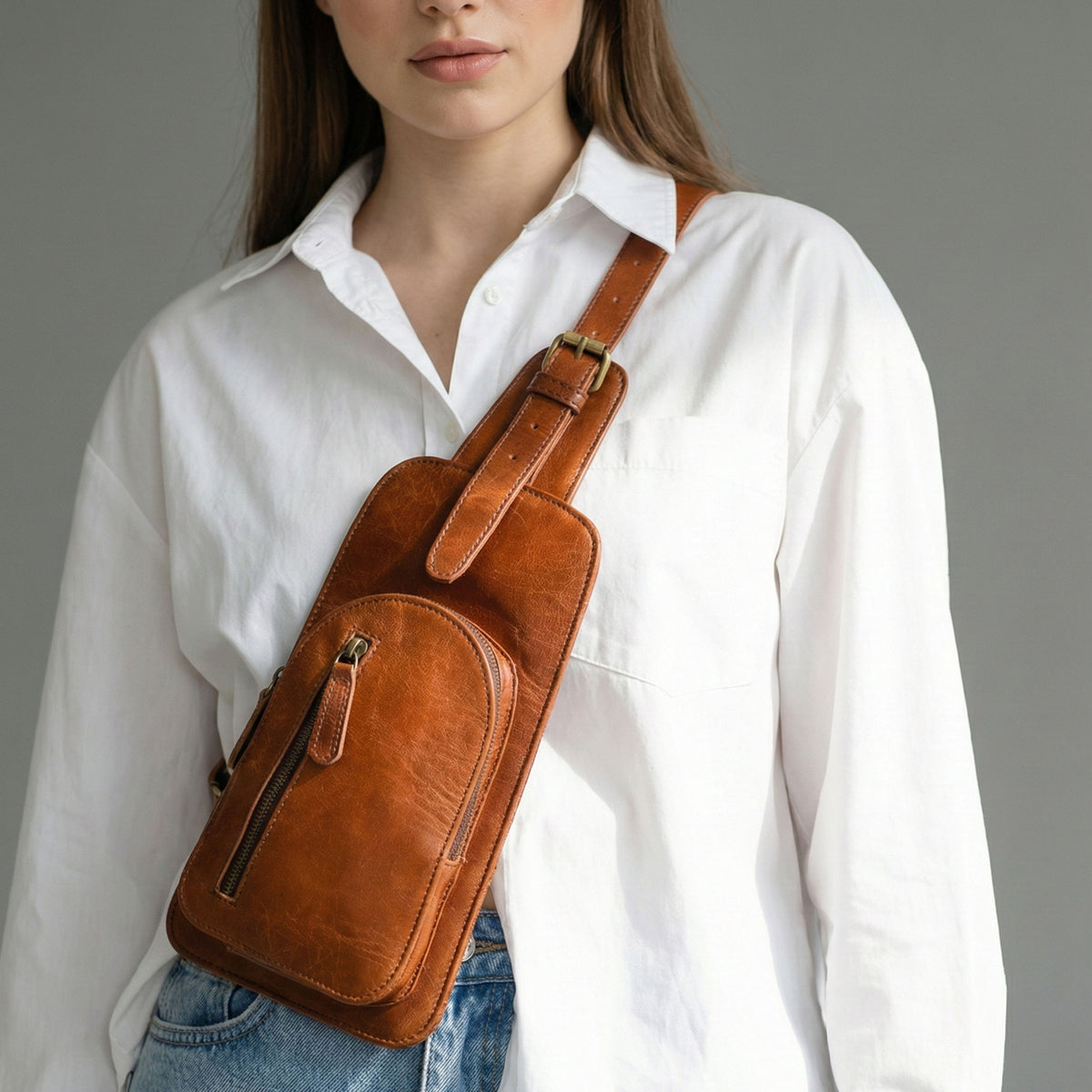 Mira Leather Crossbody Sling Bag
