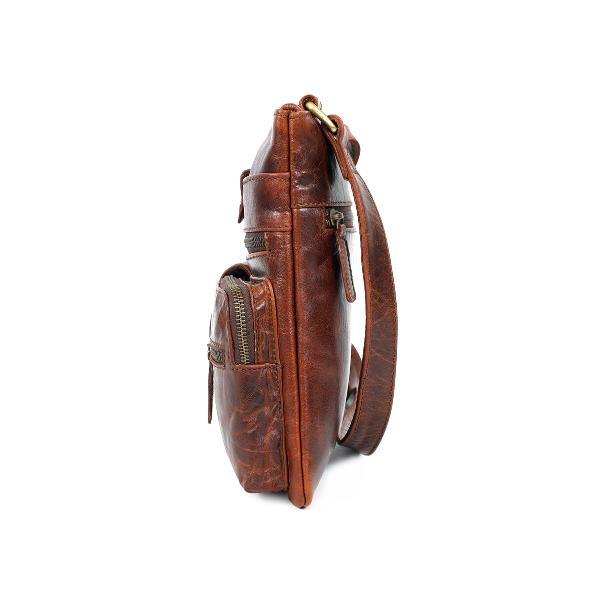 Marielle Brown Leather Crossbody Organiser Bag
