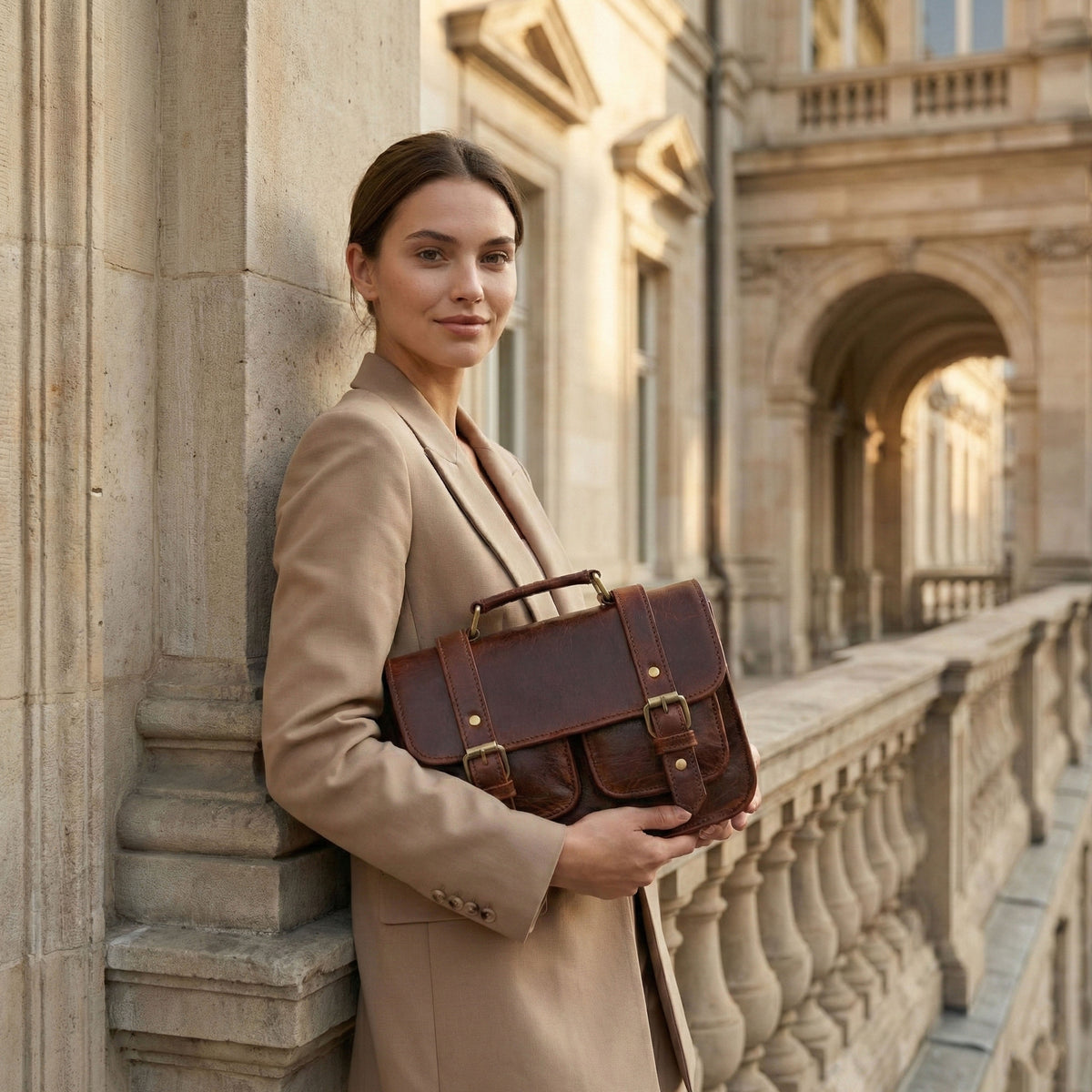 The Elowen Leather Satchel Crossbody Bag