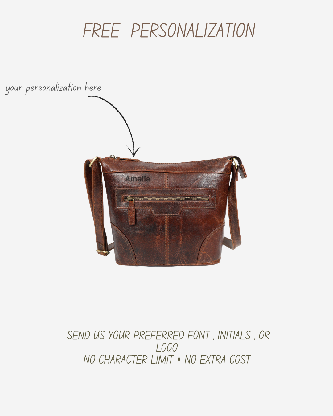 Aria Leather Zip Pocket Crossbody Bag