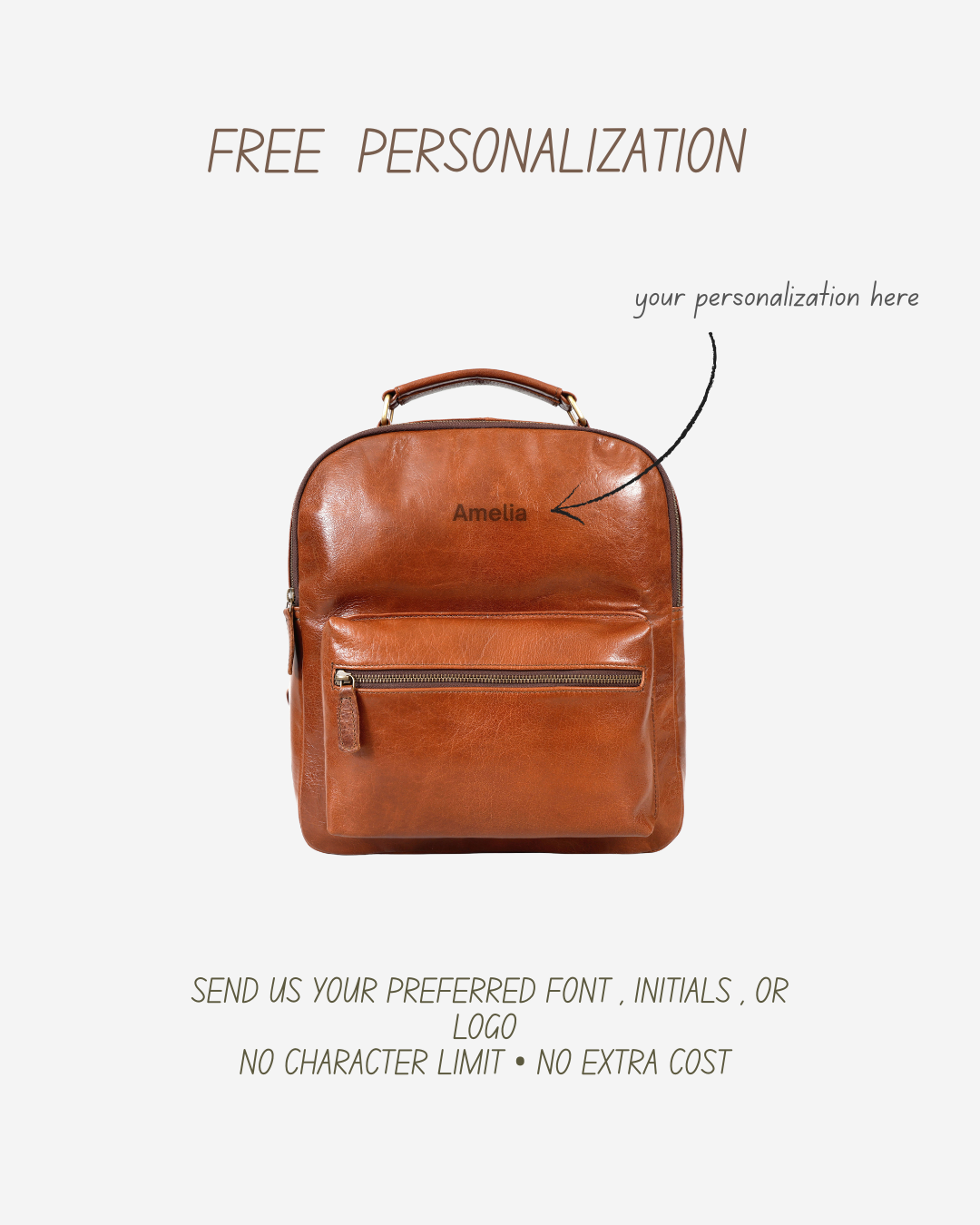 Elara Tan Leather Pocket Backpack