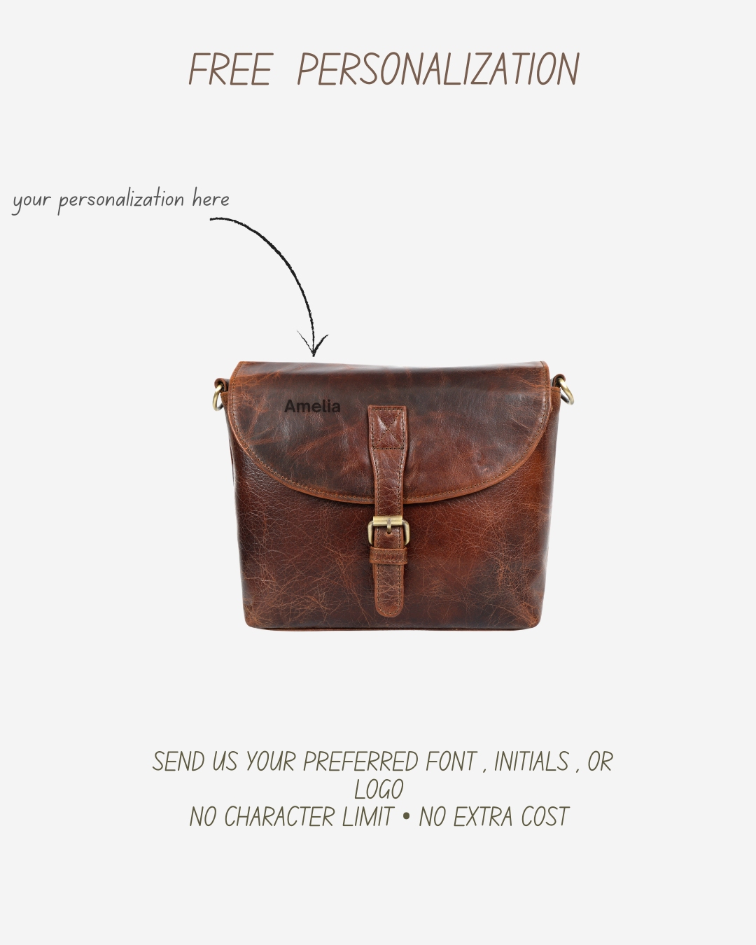 Elodie Brown Leather Crossbody Bag