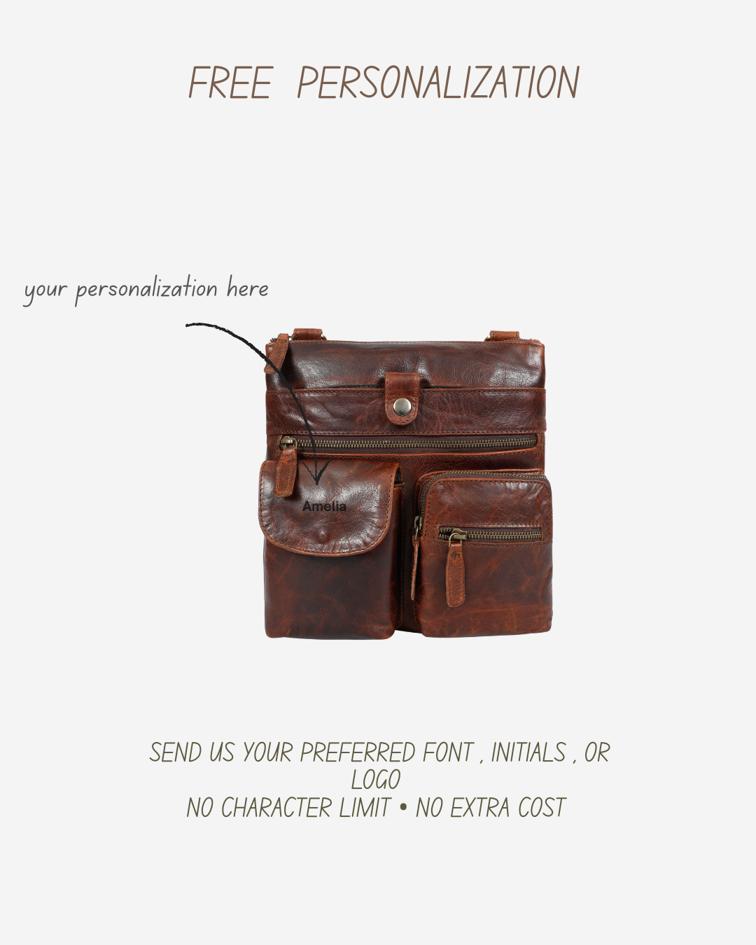 Marielle Brown Leather Crossbody Organiser Bag